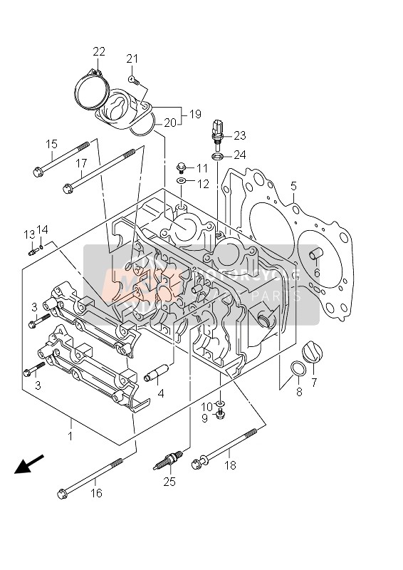 Suzuki AN650A BURGMAN EXECUTIVE 2012 Cylinder Head for a 2012 Suzuki AN650A BURGMAN EXECUTIVE